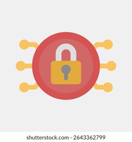 Icon encryption. Crypto currency elements. Icon in flat style.
