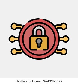 Icon encryption. Crypto currency elements. Icon in filled line style.