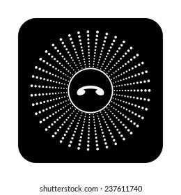 Icon end the call on a black background, vector