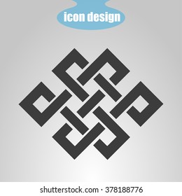 Icon  endless knot. Buddhist symbol