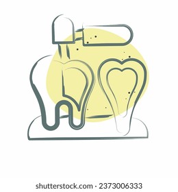 Icon Endodontist. related to Dentist symbol. Color Spot Style. simple design editable. simple illustration