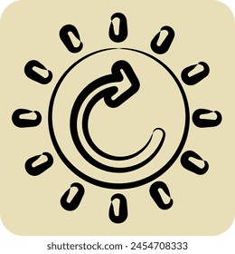 Icon Energy Development. related to Recycling symbol. hand drawn style. simple design illustration