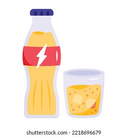 Un icono del diseño plano de la bebida energética 
