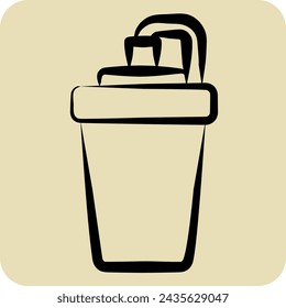 Icon Energy Drink. related to Hockey Sports symbol. hand drawn style. simple design editable