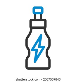 Icon of Energy Drinks Flasche. Feines Rahmendesign mit bearbeitbarer Hubbreite. Vektorgrafik.