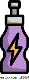 Icono De La Botella De Bebidas Energéticas. Contorno de negrita editable con diseño de relleno de color. Ilustración vectorial.
