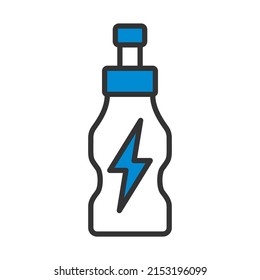 Icon Of Energy Drinks Bottle. Editable Bold Outline With Color Fill Design. Vector Illustration.