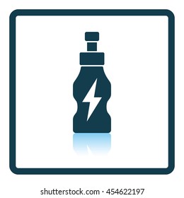Icon of Energy drinks bottle. Shadow reflection design. Vector illustration.