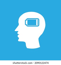 icon energy level at zero, fatigue, vector illustration