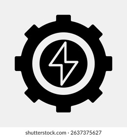 Icon energy. Renewable energy elements. Icon in glyph style.