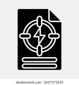 Icon energy specific policy. Renewable energy elements. Icon in glyph style.
