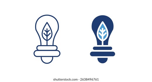 Icon of an energy-efficient light bulb with a leaf, symbolizing eco-friendly lighting and power saving.