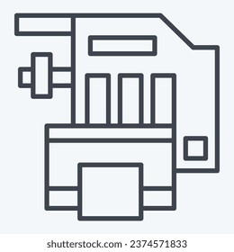 Icon Engine Cooling System. related to Car Maintenance symbol. line style. simple design editable. simple illustration