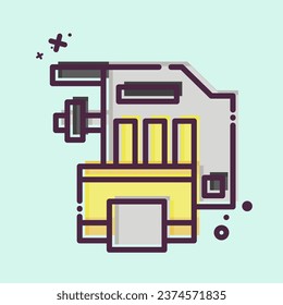 Sistema de refrigeración del motor de iconos. relacionado con el símbolo de mantenimiento del automóvil. Estilo MBE. diseño simple editable. ilustración simple