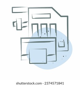 Icon Engine Cooling System. related to Car Maintenance symbol. Color Spot Style. simple design editable. simple illustration