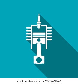 icon of engine piston and cylinder