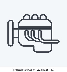 Icon Engine. related to Car Service symbol. Line Style. repairin. engine. simple illustration