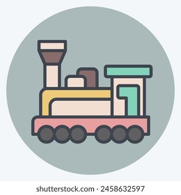Icon Engine. related to Train Station symbol. color mate style. simple design illustration