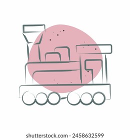 Icon Engine. related to Train Station symbol. Color Spot Style. simple design illustration