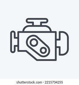 Icon Engine Warning. suitable for Automotive symbol. line style. simple design editable. design template vector. simple illustration