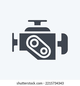 Advertencia del motor de iconos. adecuado para el símbolo Automotive. estilo glifo. diseño simple editable. vector de plantilla de diseño. ilustración simple