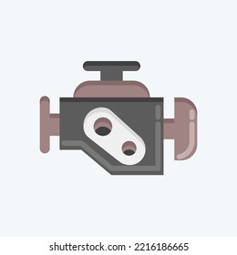 Icon Engine Warning. suitable for Automotive symbol. flat style. simple design editable. design template vector. simple illustration