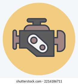 Advertencia del motor de iconos. adecuado para el símbolo Automotive. estilo mate de color. diseño simple editable. vector de plantilla de diseño. ilustración simple