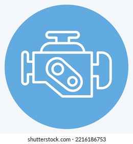 Icon Engine Warning. suitable for Automotive symbol. blue eyes style. simple design editable. design template vector. simple illustration