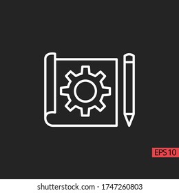 Arquitecto ingeniero de iconos con estilo de línea vectorial de plantilla de diseño de papel y lápiz. Contiene como pago, regalo, compra y ahorro.