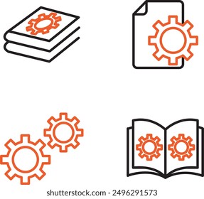 Icon Engineer, Config, Idea, Book, Home, Set Icon Engineer