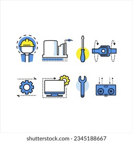 Icon with engineering theme. for ui design assets and posters