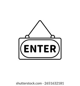 Ícone a enter, isolado contra um fundo limpo.
