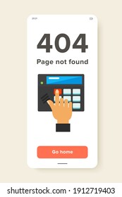 Icon of entering security system. Hand pushing buttons, blocking, code. Security concept. Can be used for topics like alarm, protection or home security