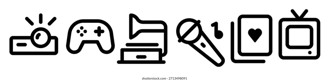 icon Entertainment Line Ilustración vectorial
