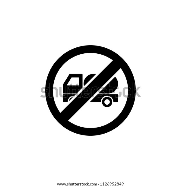 The icon of entry of trucks ban, prohibition,\
embargo, forbiddance. Simple flat icon illustration, vector of\
entry of trucks ban, prohibition, embargo, forbiddance for a\
website or mobile\
application