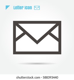 icon an envelope letter vector illustration isolated sign symbol logo objects thin line for web, modern minimalistic flat design vector on white background