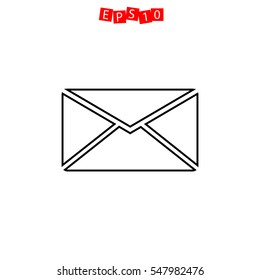 Icon of envelope or message on white background. All elements envelope or message for web design and decoration of greeting cards.