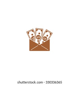 Icon of an envelope with money.