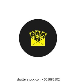 Icon of an envelope with money.