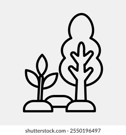 Icon enviromental restoration. Global warming elements. Icon in line style.