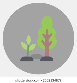 Icon enviromental restoration. Global warming elements. Icon in color mate style.