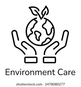 An icon of environment care in line style 