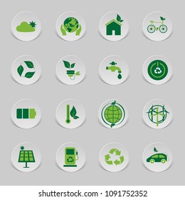 icon environmental and eco-friendly technologies, energy saving, ecological recycling. Vector illustration 