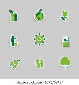 icon environmental and eco-friendly technologies, energy saving, ecological recycling. Vector illustration 
