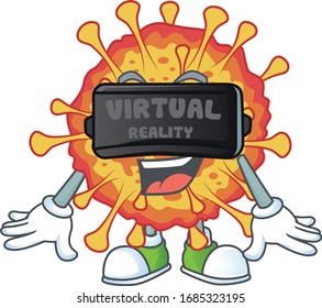 An icon of epidemic COVID19 character using Virtual reality headset