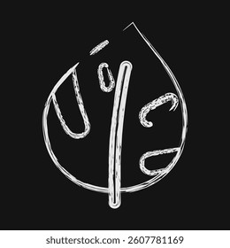 Icon epipremnum. Plant leaves elements. Icon in chalk style.
