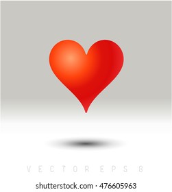 icon Eps 8 suit symbol "heart" for the design of playing cards and the design of the casino sites. 