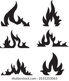 Diseño de Arte vectorial de icono de llamas de fuego 