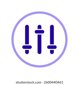 Icon a equalizer, isolated against a clean background.