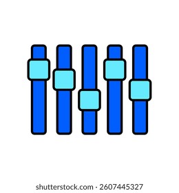 Icon a equalizer, isolated against a clean background.